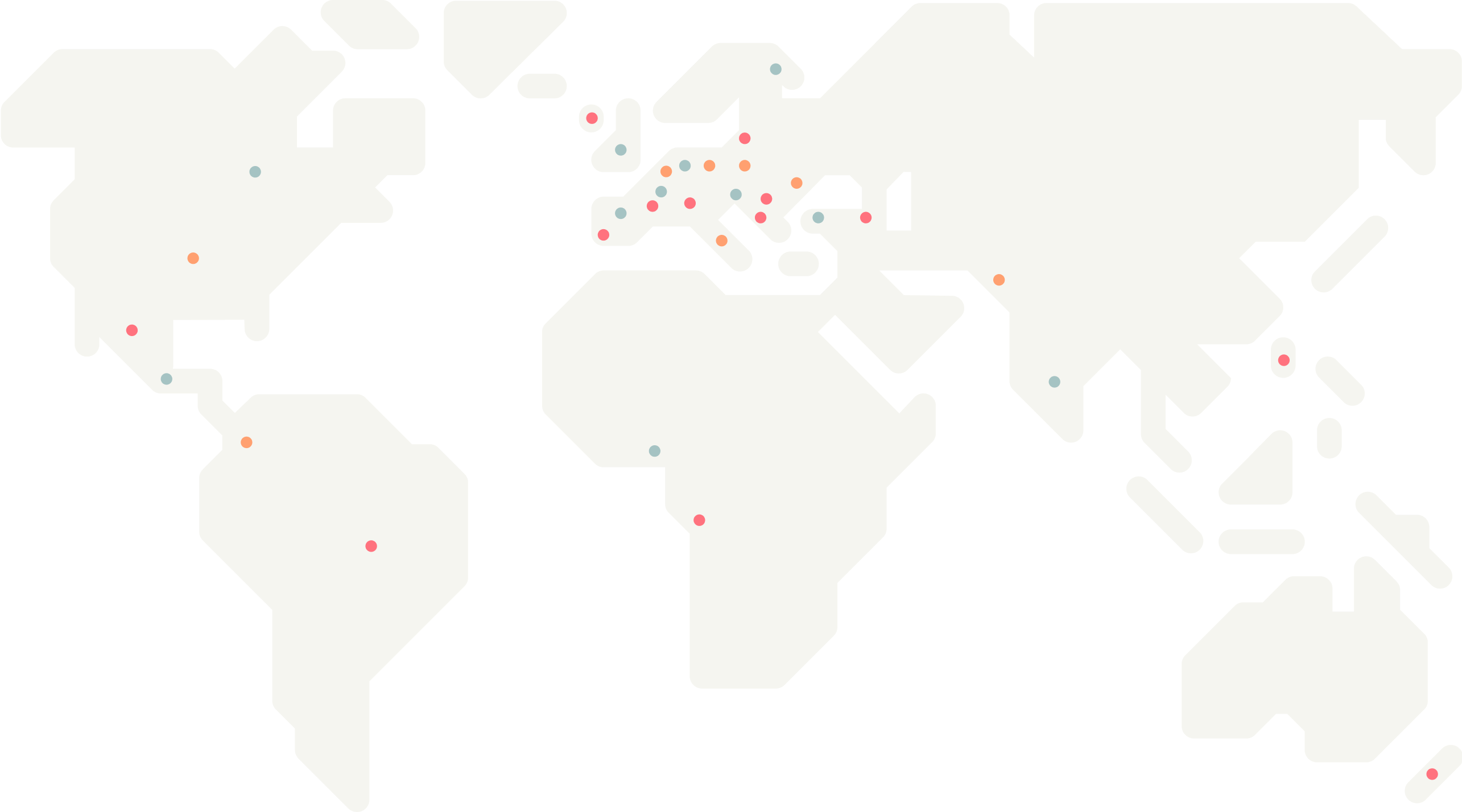 Pliant employees world origin map