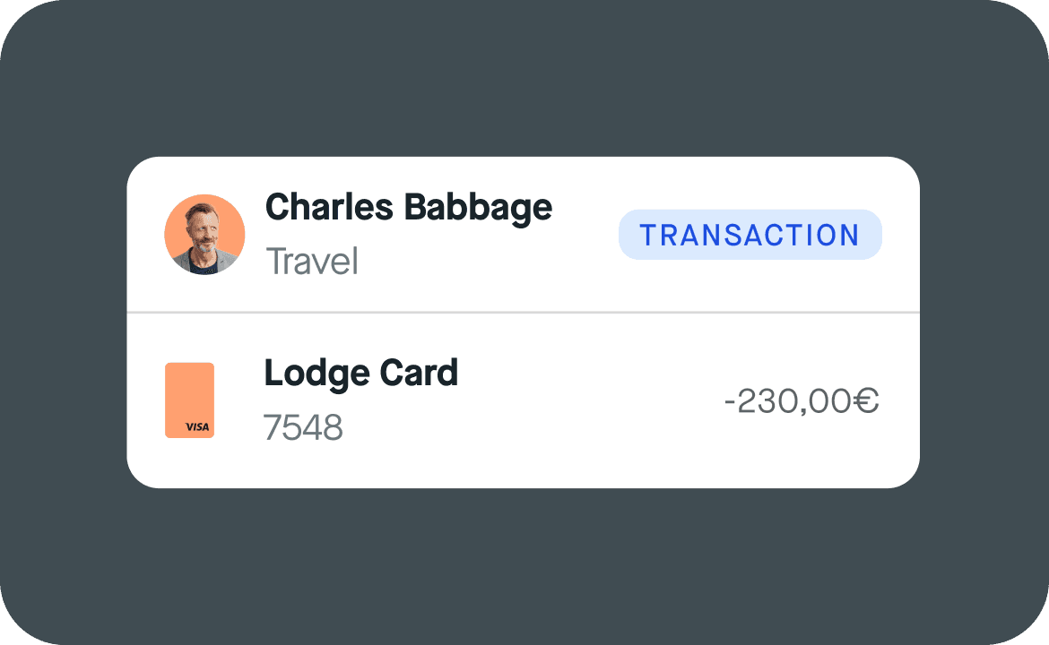 Lodge business credit card real-time spend monitoring