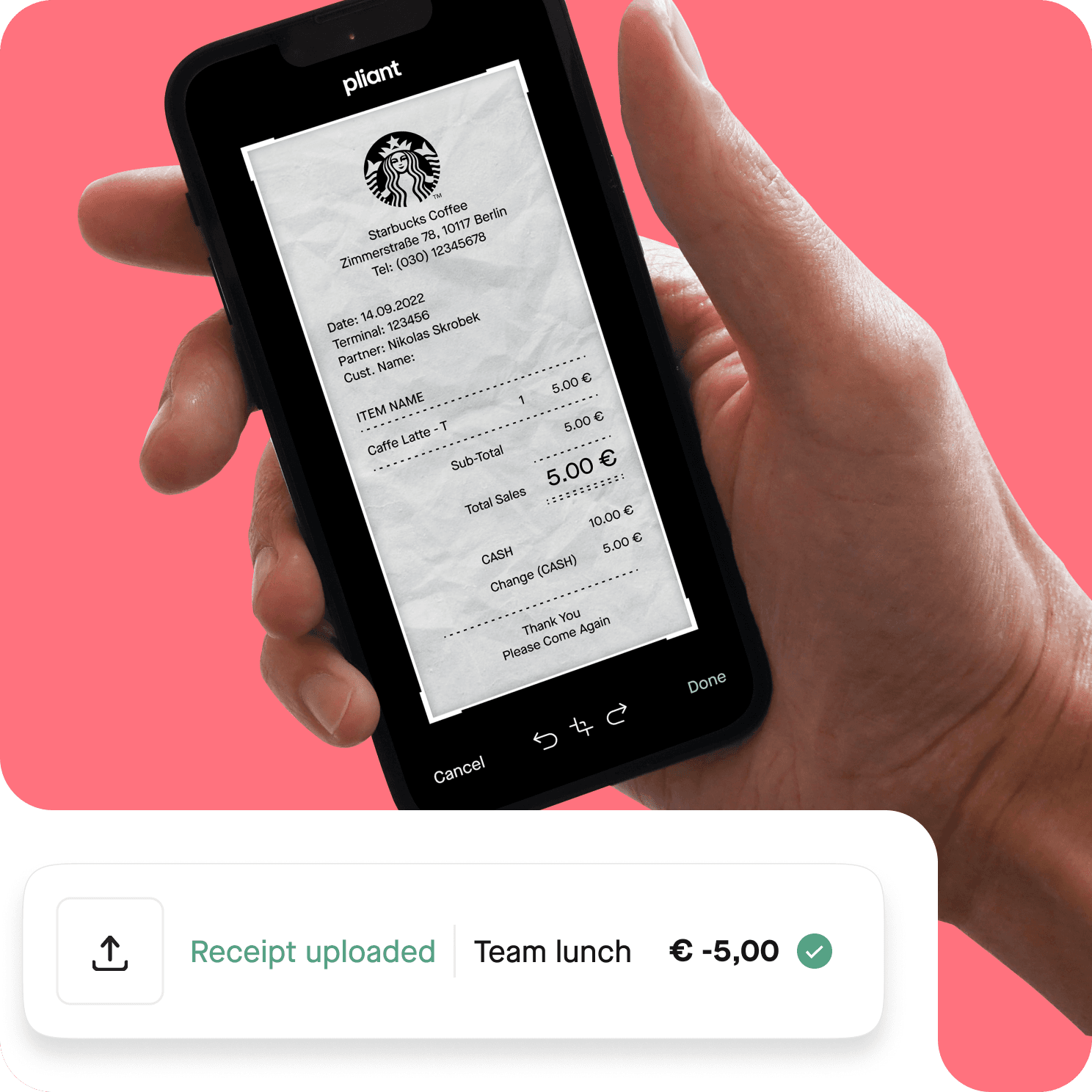 Collect missing receipts with Pliant mobile app