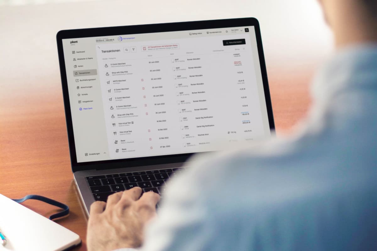 Laptop with a view of a business account.